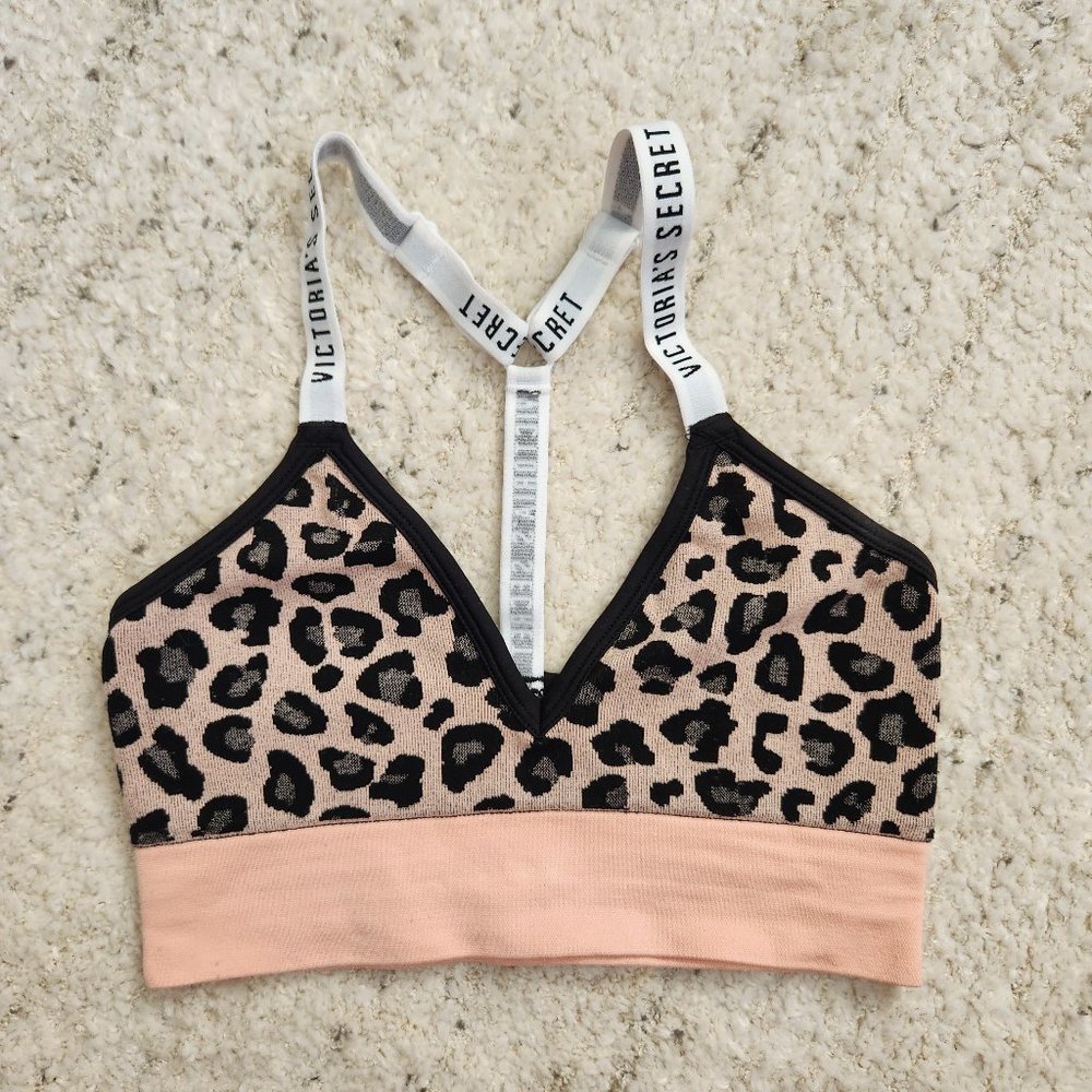 Victoria's Secret Cheetah Print VS Logo Racerback Unlined Bralette Small